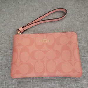 Coach Signature Monogram Wristlet-authentic  NWT
